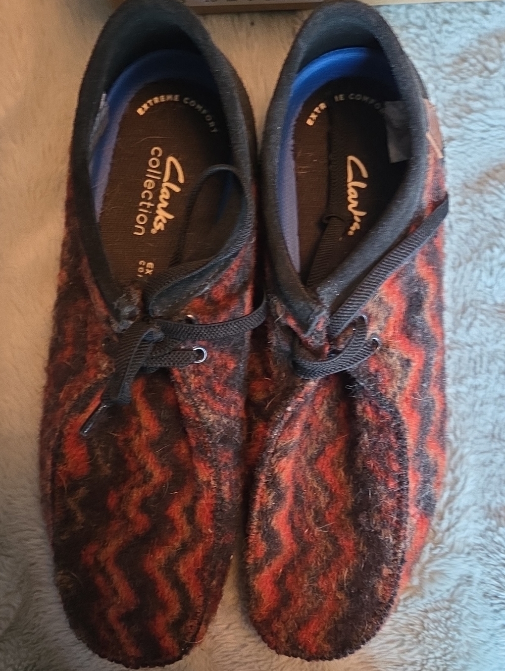 Clarks Men’s Red & Brown , Orange CAMO SHACRE II Wool Chukka Boots
